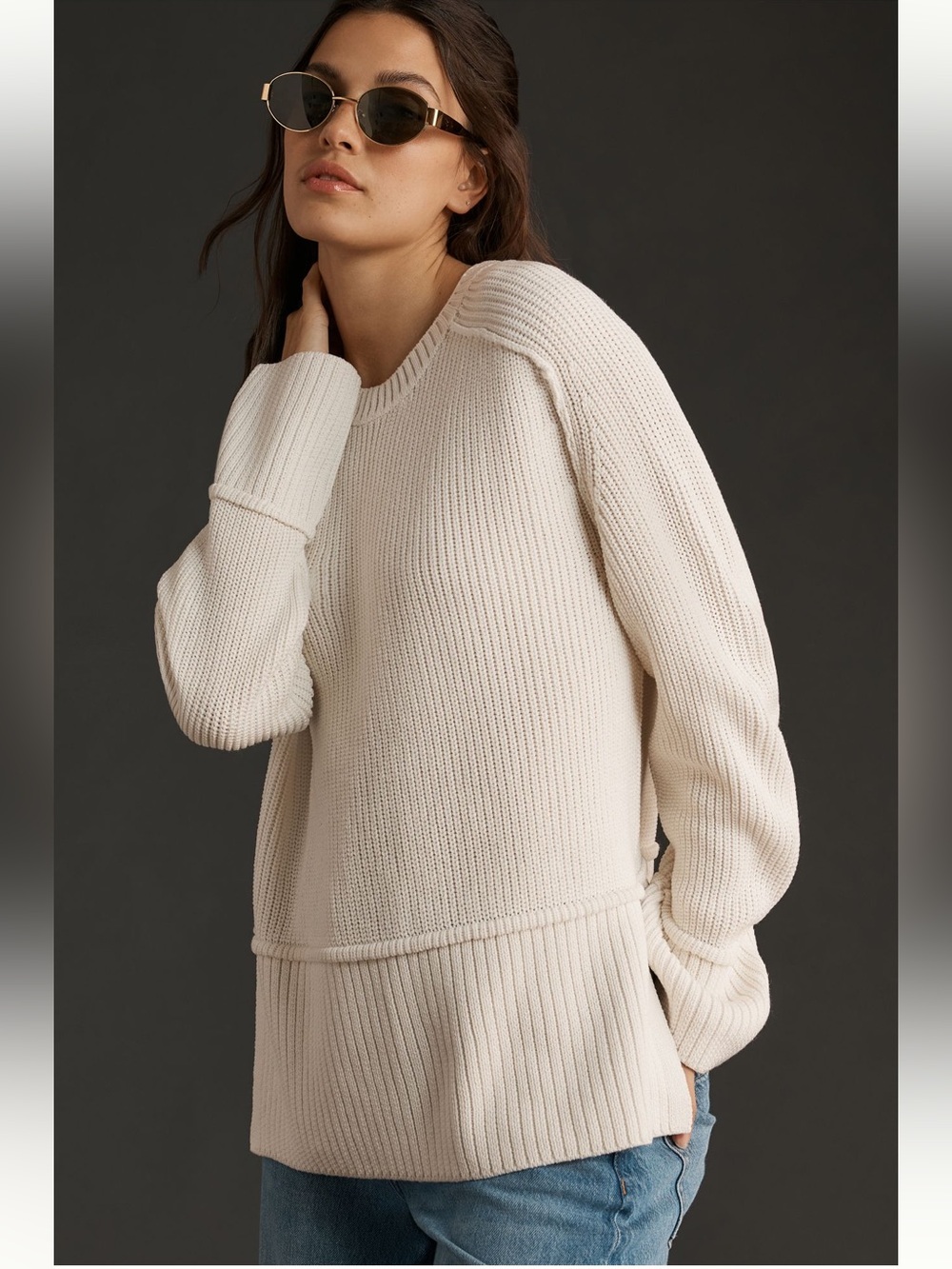 NWT Pilcro Cream Knit Sweater - Soft Neutral Crewneck